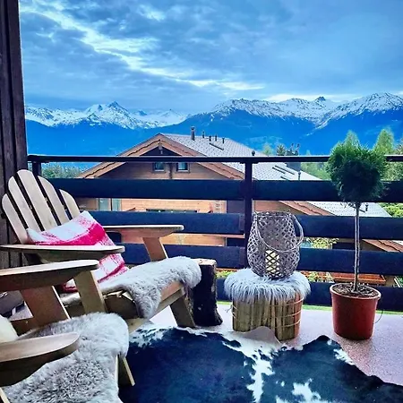 Window On Crans Montana, Appartement Avec Vue Sur Les Alpes Exterior photo